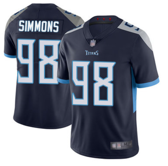 Men's Tennessee Titans #98 Jeffery Simmons Navy Vapor Untouchable Limited Stitched Jersey